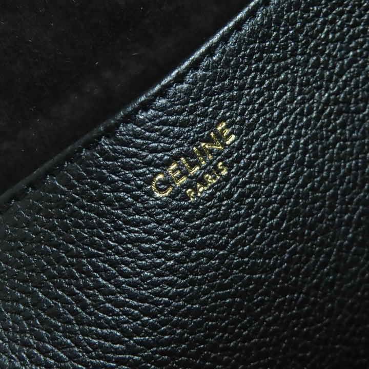 極美品△CELINE セリーヌ 11685 カバ アナイス トリオンフ ミディアム レザー トートバッグ 肩掛け可 ブラック イタリア製 定価418000円