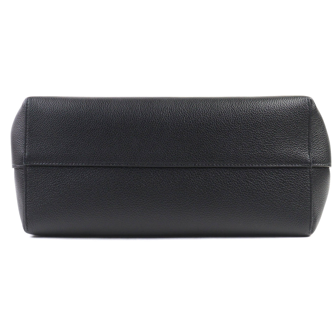 極美品△CELINE セリーヌ 11685 カバ アナイス トリオンフ ミディアム レザー トートバッグ 肩掛け可 ブラック イタリア製 定価418000円
