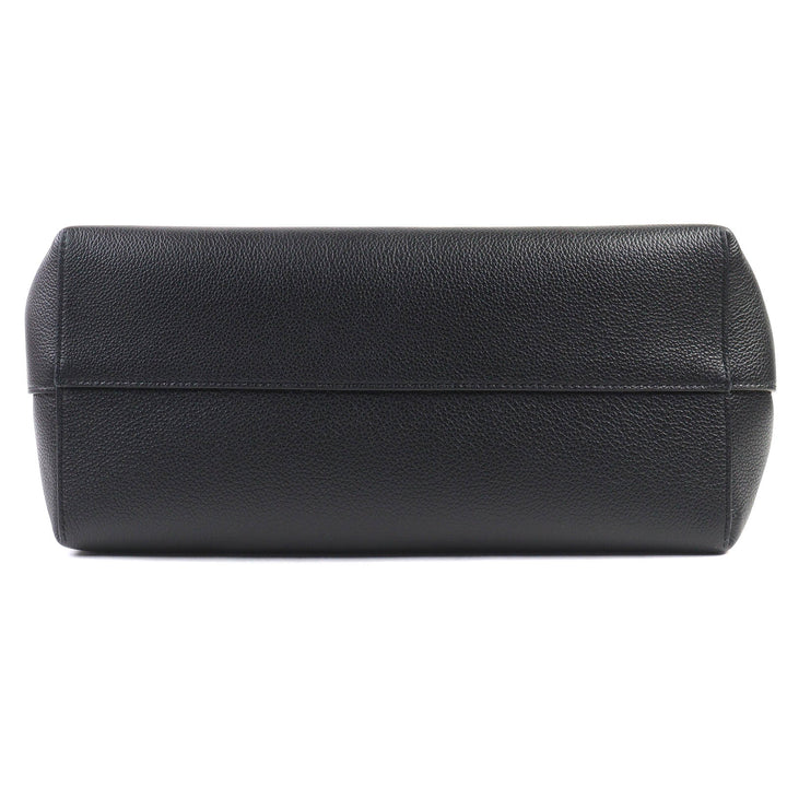 極美品△CELINE セリーヌ 11685 カバ アナイス トリオンフ ミディアム レザー トートバッグ 肩掛け可 ブラック イタリア製 定価418000円