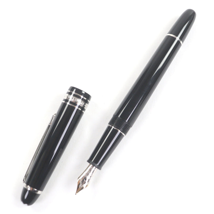 美品□MONTBLANC モンブラン マイスターシュテュック 145 Pix クラシック プラチナライン 14K Fニブ キャップ式 万年筆 ドイツ製