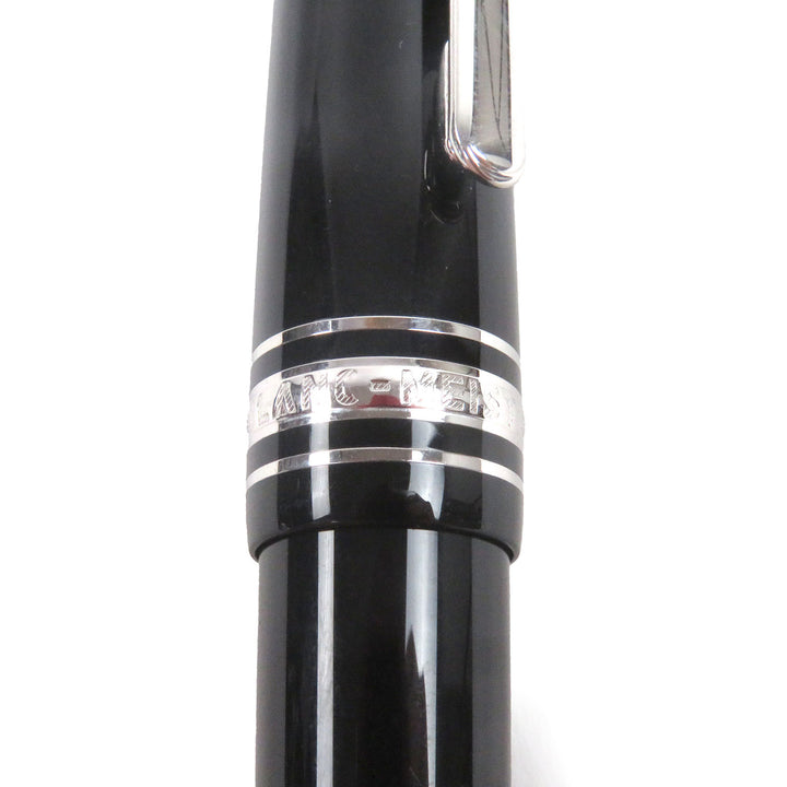 美品□MONTBLANC モンブラン マイスターシュテュック 145 Pix クラシック プラチナライン 14K Fニブ キャップ式 万年筆 ドイツ製