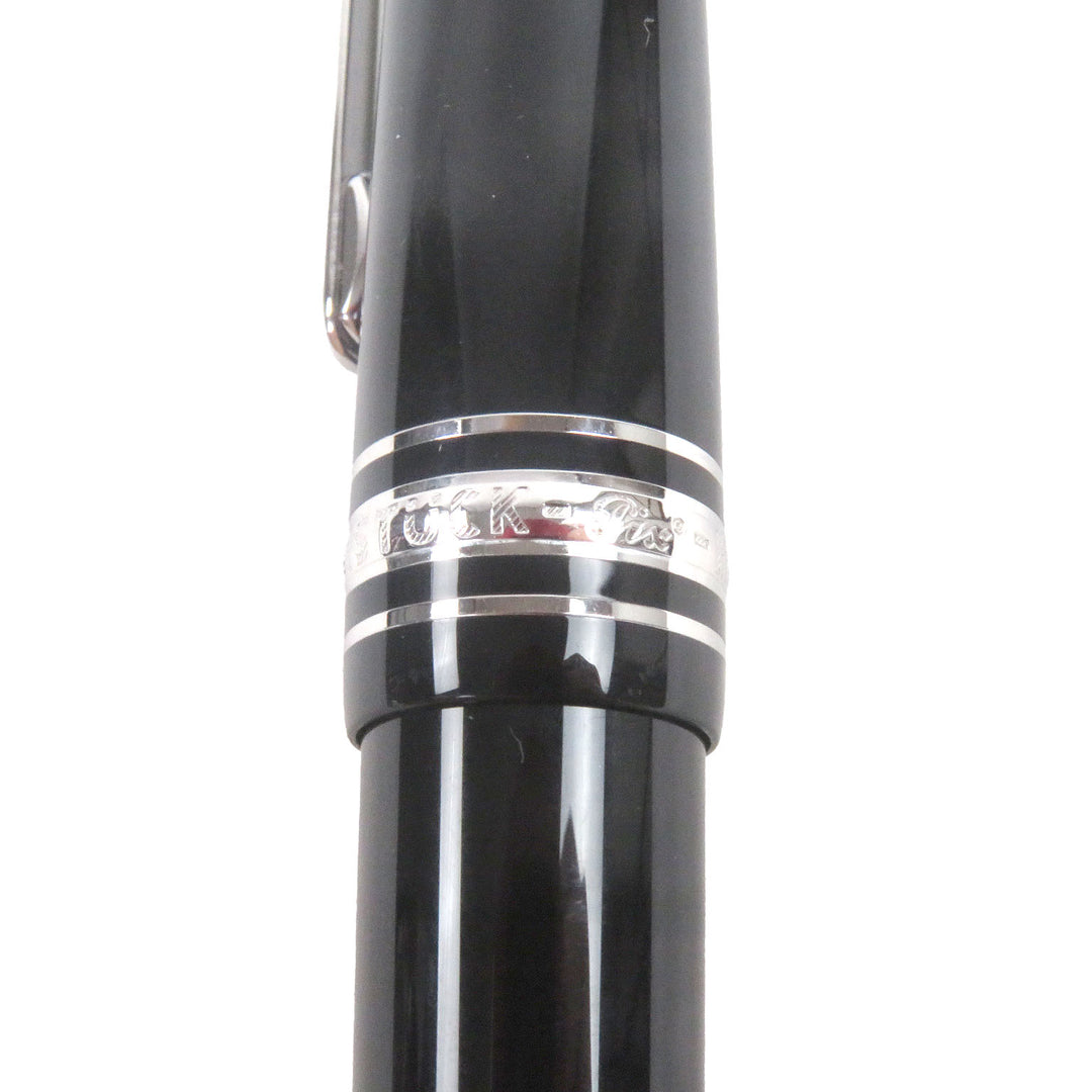 美品□MONTBLANC モンブラン マイスターシュテュック 145 Pix クラシック プラチナライン 14K Fニブ キャップ式 万年筆 ドイツ製