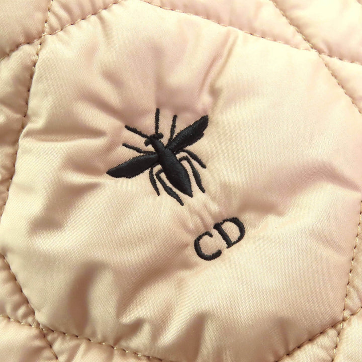 極美品△Christian Dior クリスチャンディオール 327C31A2827 カナージュ ロゴ刺繍 キルティング クロップド 半袖 ジャケット 38 正規品