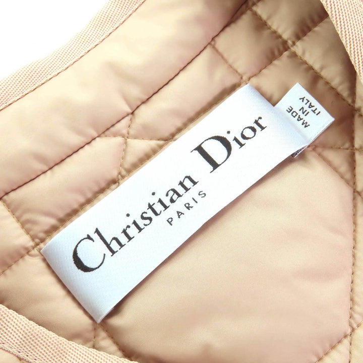 極美品△Christian Dior クリスチャンディオール 327C31A2827 カナージュ ロゴ刺繍 キルティング クロップド 半袖 ジャケット 38 正規品