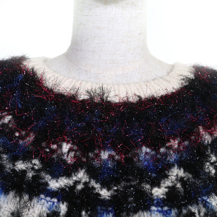 極美品◇CHANEL シャネル P71554 カシミヤ シルク混 ココマークロゴストーン付き 半袖ニット シルバー金具 38 イタリア製 レディース