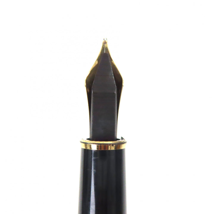 美品▼MONTBLANC モンブラン ソリテール ペン先18K Mニブ ホワイトスター 万年筆 シルバー ゴールド 箱・ケース付 ドイツ製 総重量27.53g