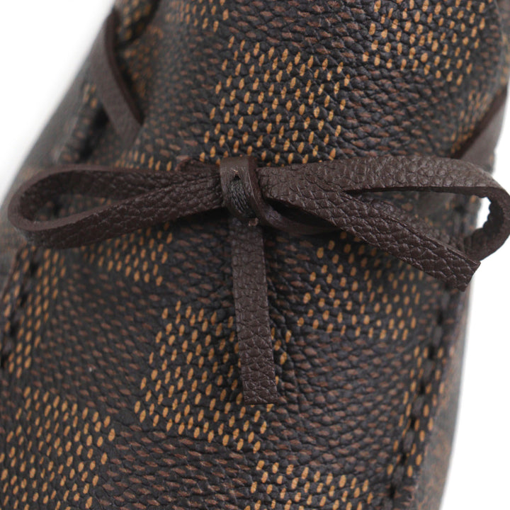極美品▼LOUIS VUITTON ルイヴィトン 1ADGBG LVドライバー ダミエ グレインカーフレザー エベヌ モカシン デッキシューズ 6.5 保存袋付き