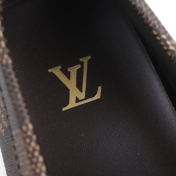 極美品▼LOUIS VUITTON ルイヴィトン 1ADGBG LVドライバー ダミエ グレインカーフレザー エベヌ モカシン デッキシューズ 6.5 保存袋付き