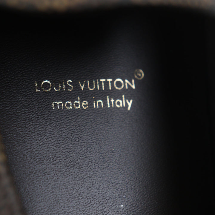 極美品▼LOUIS VUITTON ルイヴィトン 1ADGBG LVドライバー ダミエ グレインカーフレザー エベヌ モカシン デッキシューズ 6.5 保存袋付き