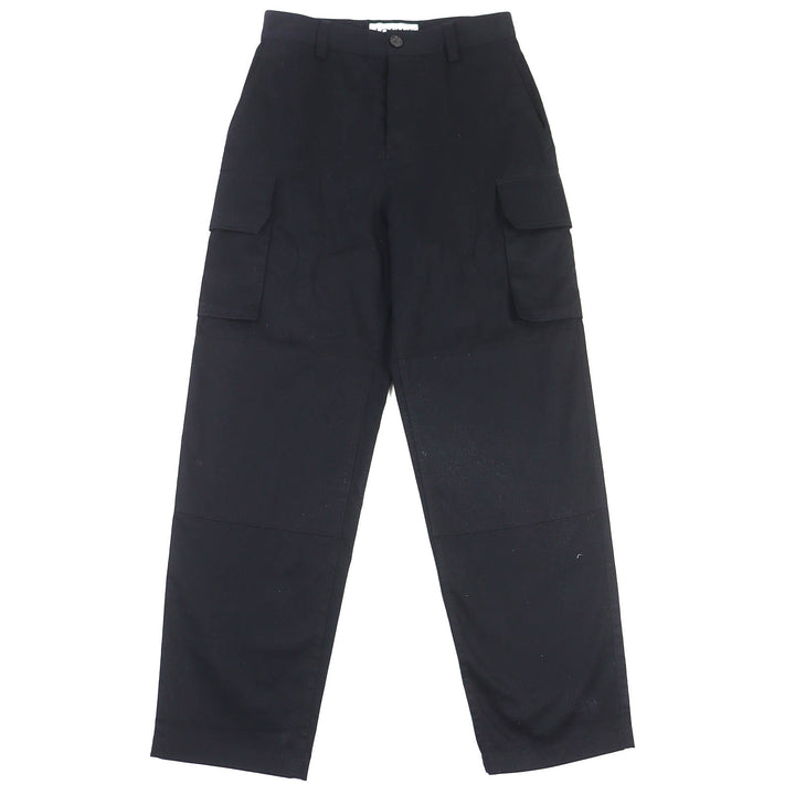 美品△LOEWE ロエベ H526Y04WFB コットン100％ ロゴレザーパッチ付き カーゴパンツ ブラック 44 イタリア製 正規品 メンズ