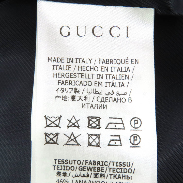 極美品△GUCCI グッチ 594810 GG柄 シグネチャー ジャカード 3B ウール ジャケット メタルボタン ブラック ホワイト 40 伊製 正規品