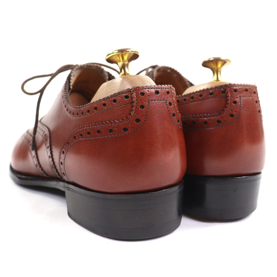 美品▼GAZIANO&amp;GIRLING ガジアーノ＆ガーリング メダリオン ウィングチップ パーフォレーション レースアップ 内羽根 レザーシューズ 7.5