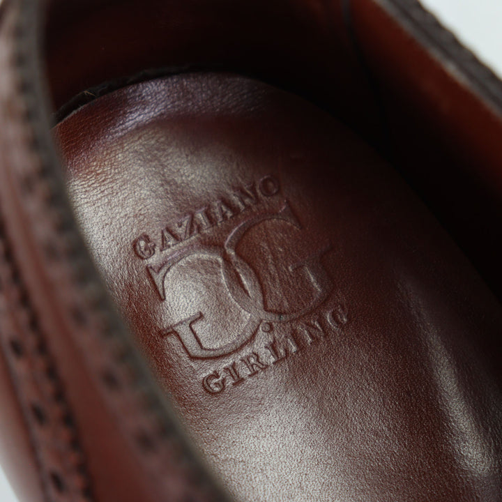 美品▼GAZIANO&amp;GIRLING ガジアーノ＆ガーリング メダリオン ウィングチップ パーフォレーション レースアップ 内羽根 レザーシューズ 7.5