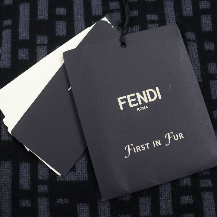 未使用品▼FENDI フェンディ 2021年製 FMH025 ミンクファー ラムレザー使い カシミヤ100% FFロゴ 中綿 リバーシブル ベスト 46 正規品