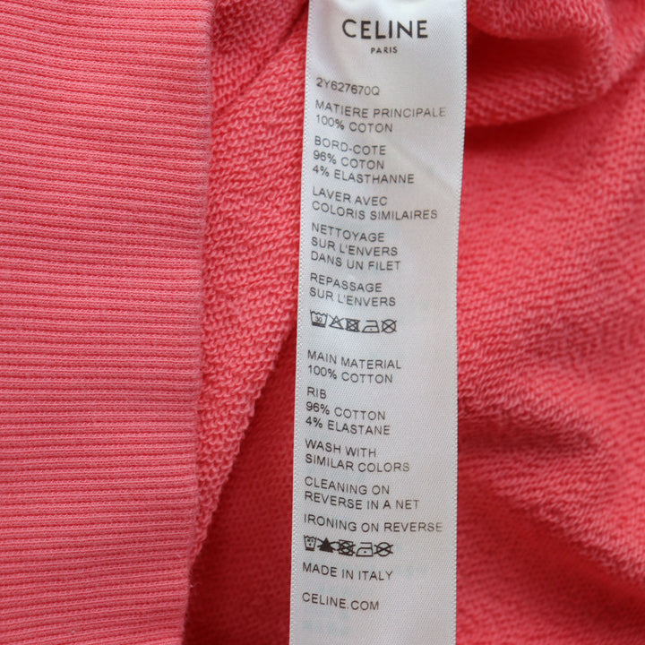 極美品▼CELINE セリーヌ 22SS 2Y627670Q FLAMINGO TENSIONS フラミンゴ テンション プルオーバー パーカー ピンク M 伊製 正規品 メンズ