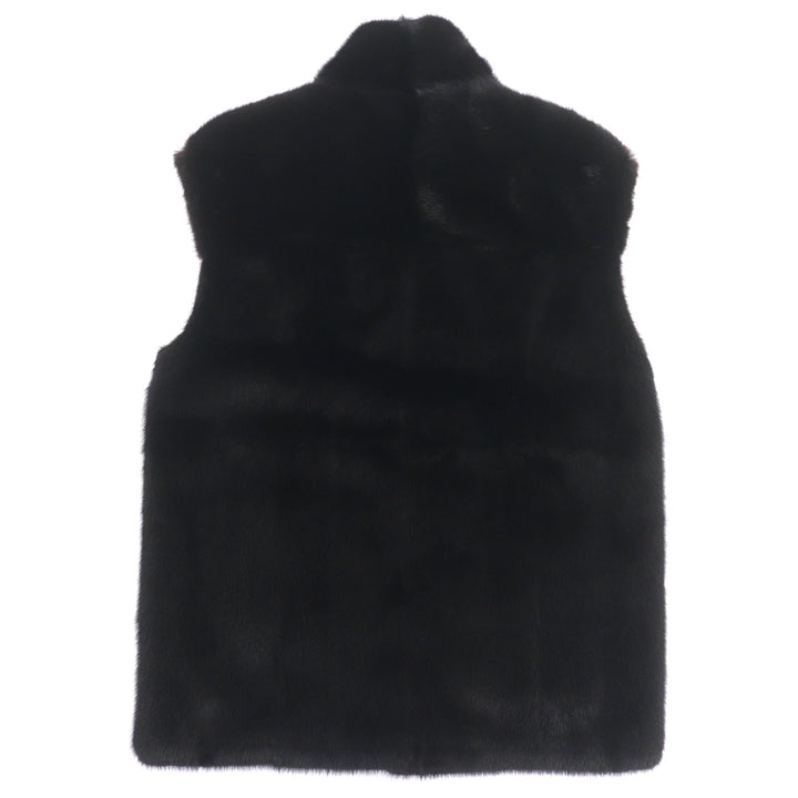 未使用品▼FENDI フェンディ 2021年製 FMH024 ミンクファー ラムレザー カシミヤ100% FFロゴ WZIPUP リバーシブル ベスト 50 正規品