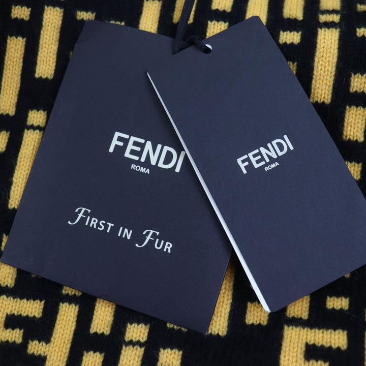 未使用品▼FENDI フェンディ 2021年製 FMH024 ミンクファー ラムレザー カシミヤ100% FFロゴ WZIPUP リバーシブル ベスト 50 正規品