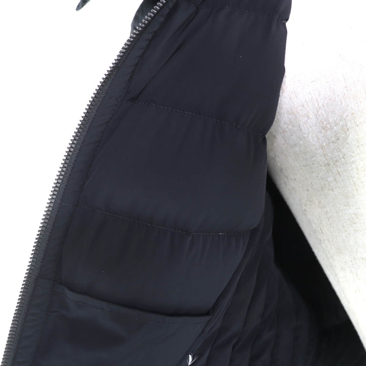 美品★MACKAGE マッカージュ FARREN レザーロゴワッペン・フード付 ZIP UP ダウンコート ダウンジャケット ブラック XS レディース