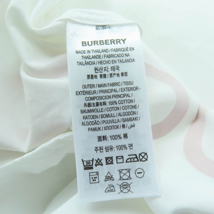 極美品☆BURBERRY バーバリー 8013907 コットン100％ ホースフェリー ティッシ期 シャツワンピース ホワイト 36 正規品 レディース