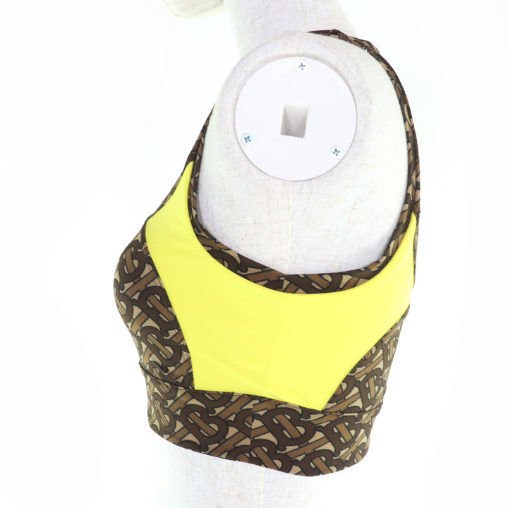 極美品☆BURBERRY バーバリー 8030489 TBモノグラム ティッシ期 クロップド ノースリーブ トップス ブラウン XS 正規品 レディース