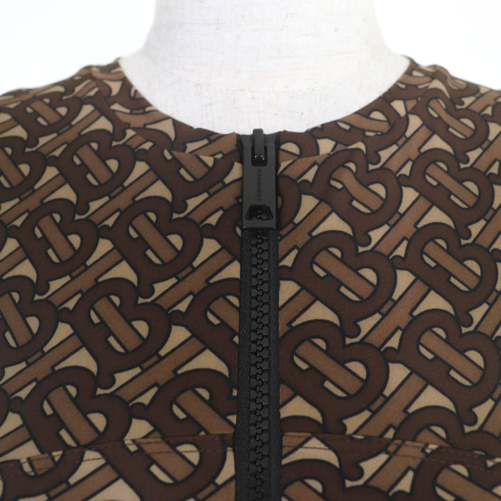 極美品☆BURBERRY バーバリー 8030489 TBモノグラム ティッシ期 クロップド ノースリーブ トップス ブラウン XS 正規品 レディース
