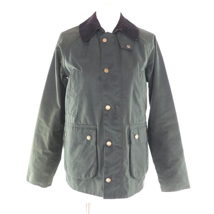 美品★Barbour バブアー 1802119 BEDALE コットン100％ ロゴボタン付 オイルドジャケット アウター カーキ UK8 正規品 レディース