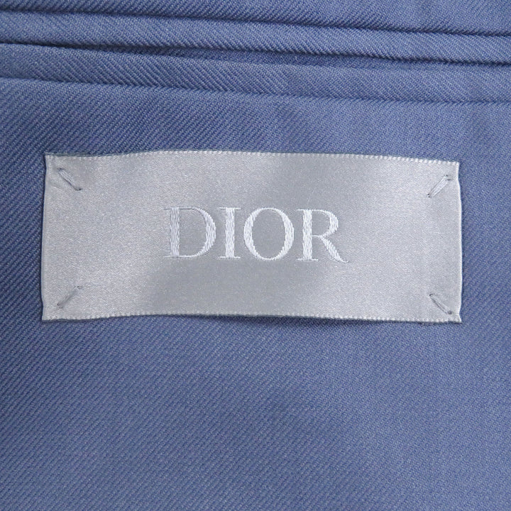 美品□DIOR ディオール オム 933C204A4736 カシミヤ100％ シングル アンコンジャケット テーラードジャケット 青 50 イタリア製 正規品