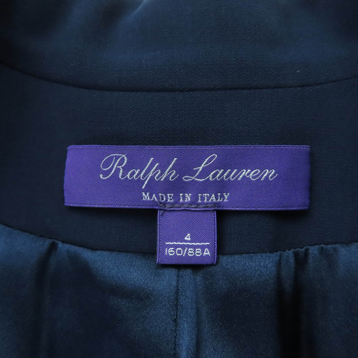 美品☆RALPH LAURENPURPLE LABEL ラルフローレンパープルレーベル ウール テーラードジャケット ネイビー 4 伊製 正規品 レディース