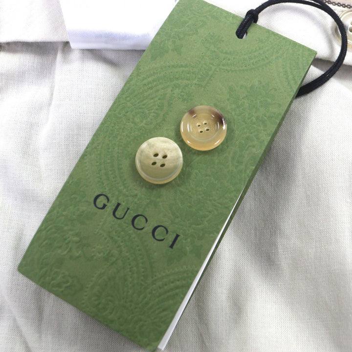 未使用品▼GUCCI グッチ 22AW 690519 リネン ウール チェック柄 ハーフパンツ ショートパンツ グレー 46 イタリア製 正規品 メンズ