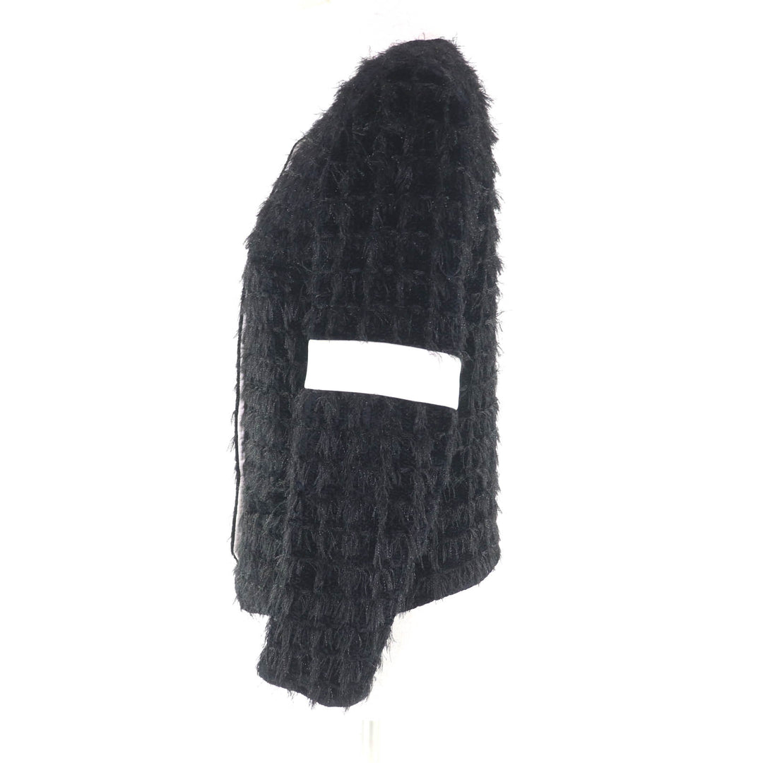 極美品★CHANEL シャネル P65274V61200 裏地シルク100％ ココマークボタン付 ツイード ノーカラージャケット ブラック 36 仏製 正規品