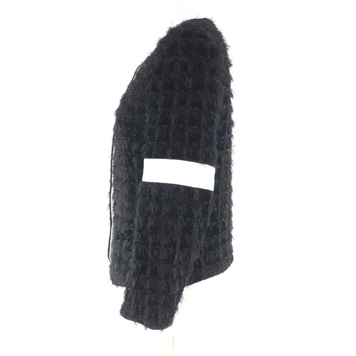 極美品★CHANEL シャネル P65274V61200 裏地シルク100％ ココマークボタン付 ツイード ノーカラージャケット ブラック 36 仏製 正規品