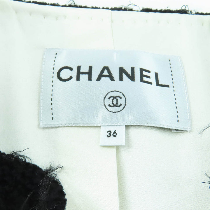 極美品★CHANEL シャネル P65274V61200 裏地シルク100％ ココマークボタン付 ツイード ノーカラージャケット ブラック 36 仏製 正規品