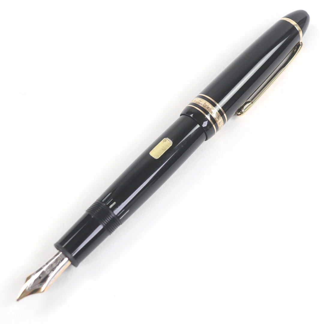美品□MONTBLANC モンブラン マイスターシュテュック ル・グラン ペン先14K Bニブ キャップ式 万年筆 ブラック ゴールド ドイツ製 メンズ
