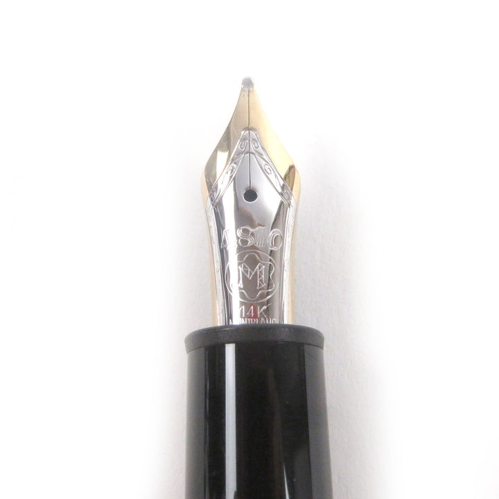 美品□MONTBLANC モンブラン マイスターシュテュック ル・グラン ペン先14K Bニブ キャップ式 万年筆 ブラック ゴールド ドイツ製 メンズ