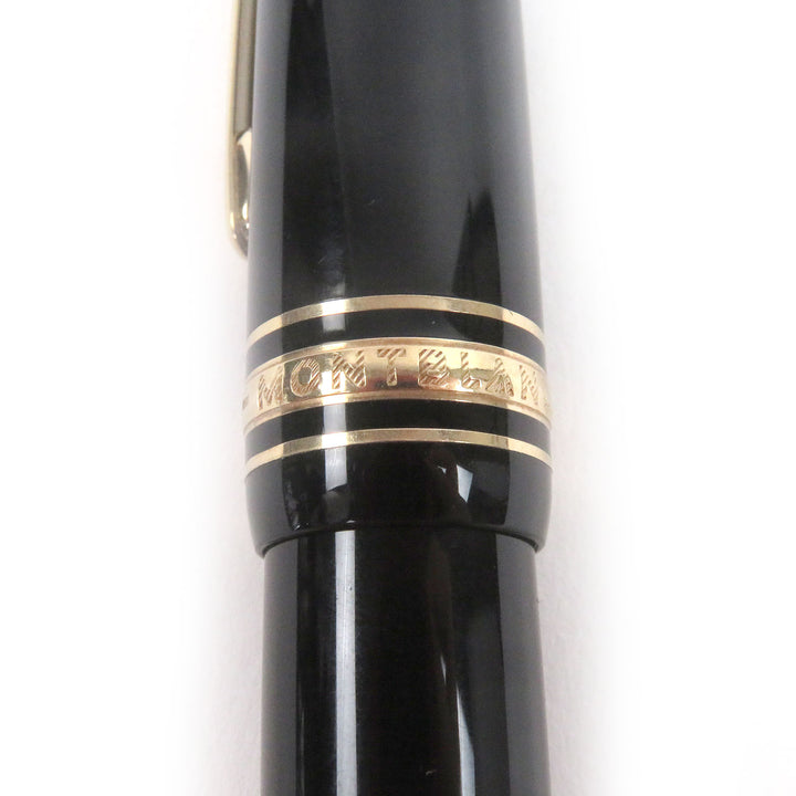 美品□MONTBLANC モンブラン マイスターシュテュック ル・グラン ペン先14K Bニブ キャップ式 万年筆 ブラック ゴールド ドイツ製 メンズ