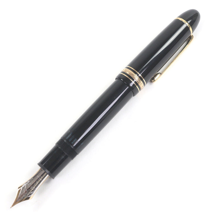 美品□MONTBLANC モンブラン マイスターシュテュック 149 ペン先14C EFニブ キャップ式 万年筆 ブラック ゴールド ドイツ製 メンズ
