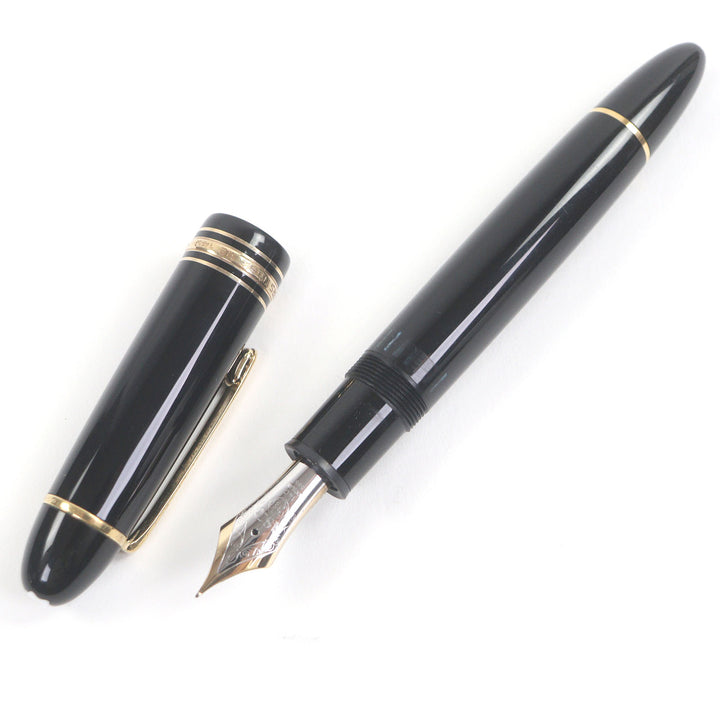 美品□MONTBLANC モンブラン マイスターシュテュック 149 ペン先14C EFニブ キャップ式 万年筆 ブラック ゴールド ドイツ製 メンズ