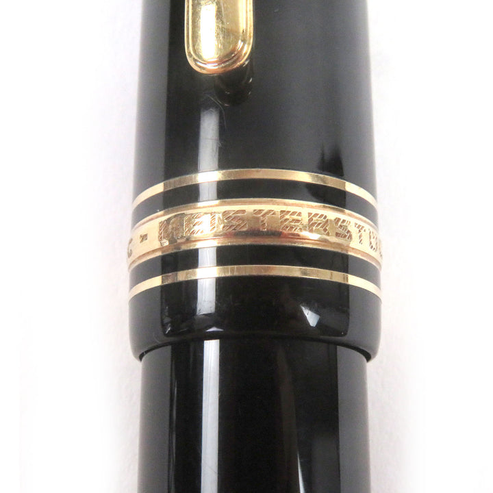 美品□MONTBLANC モンブラン マイスターシュテュック 149 ペン先14C EFニブ キャップ式 万年筆 ブラック ゴールド ドイツ製 メンズ