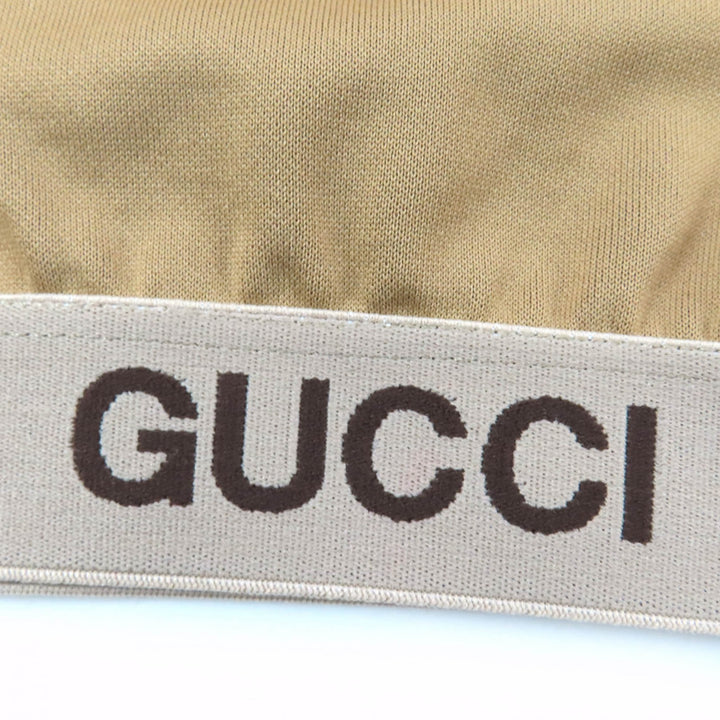 未使用品☆GUCCI グッチ 22SS 672399 コットン ロゴ入り クロップド 長袖 カットソー トップス ブラウン XXS 伊製 正規品 レディース