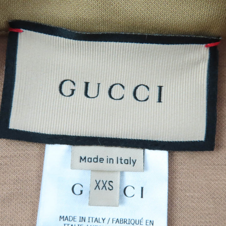 未使用品☆GUCCI グッチ 22SS 672399 コットン ロゴ入り クロップド 長袖 カットソー トップス ブラウン XXS 伊製 正規品 レディース