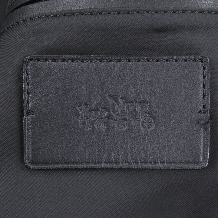 美品□COACH コーチ 牛革 ダブルジップ スタンドカラー シングル ライダースジャケット レザージャケット ブラック XS 正規品 メンズ