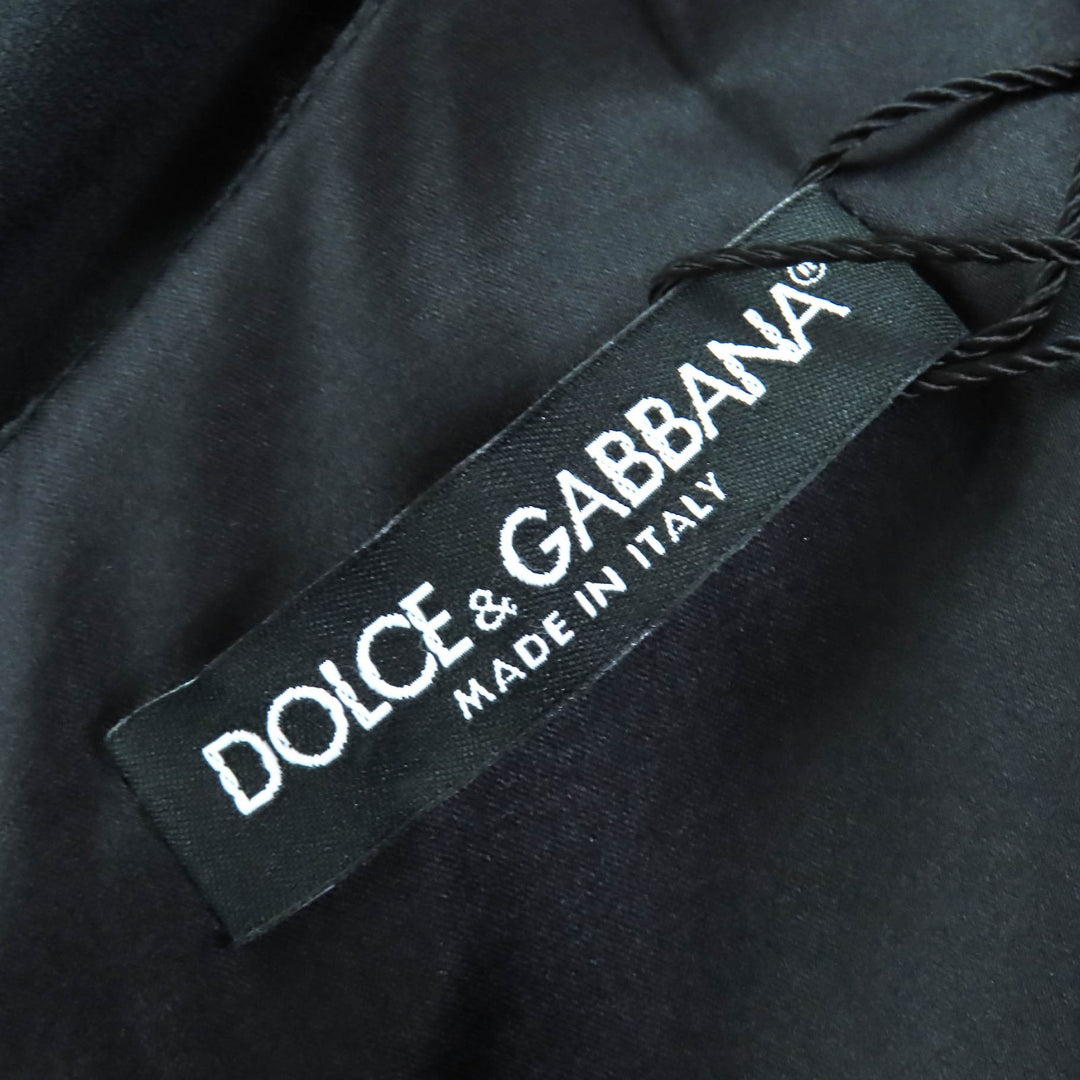 極美品△DOLCE&amp;GABBANA ドルチェ＆ガッバーナ 黒タグ ローズプリント 七分袖 ドレス ワンピース ミニ丈 ブラック ピンク 38 伊製 正規品