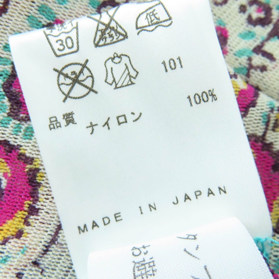 美品☆JEAN-PAUL GAULTIER ジャンポールゴルチエ パワーネット ペイズリー柄 長袖 ワンピース マルチカラー 40 日本製 正規品 レディース