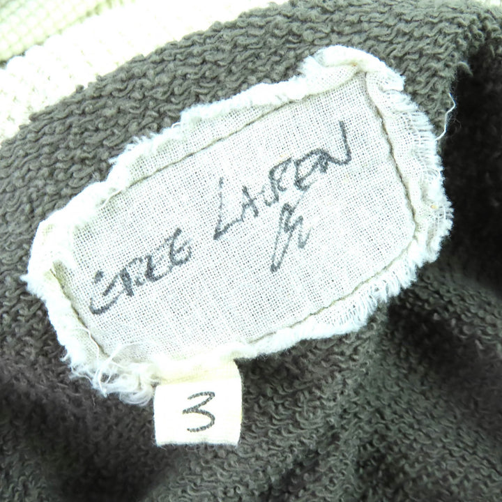 極美品△Greg Lauren グレッグローレン FRAGMENT HOODIE コットン100% ダメージ加工 再構築 ドッキング プルオーバー パーカー 3 カーキ