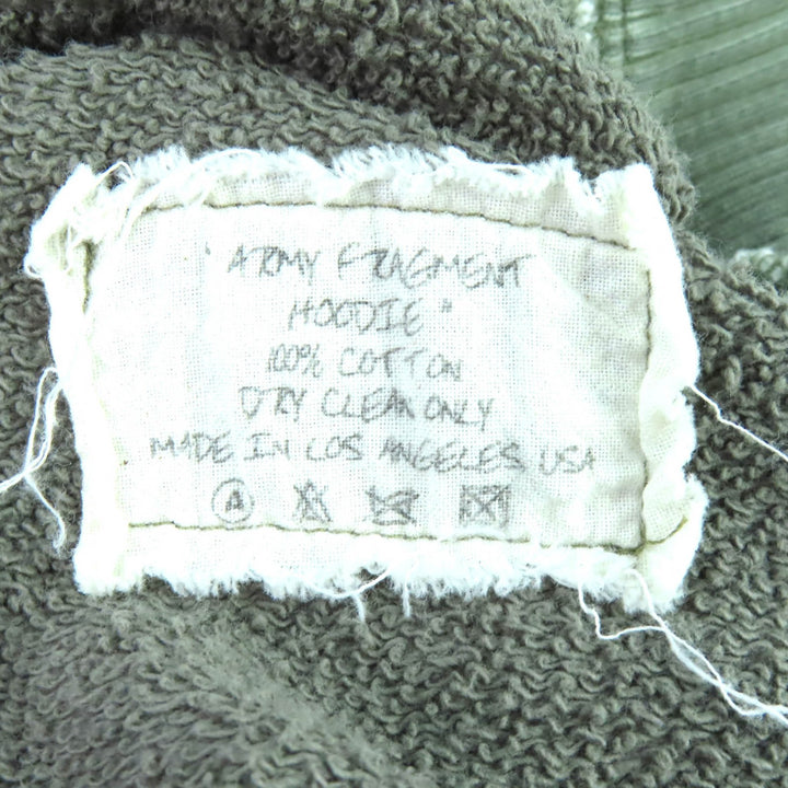 極美品△Greg Lauren グレッグローレン FRAGMENT HOODIE コットン100% ダメージ加工 再構築 ドッキング プルオーバー パーカー 3 カーキ