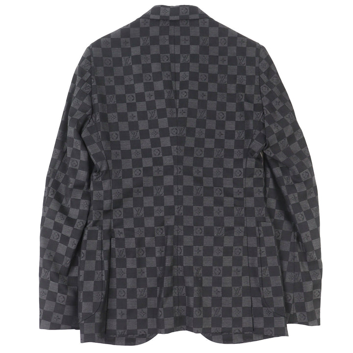 極美品△LOUIS VUITTON ルイヴィトン 23SS ウール100％ ダミエ ナポリターナジャケット シングル テーラードジャケット 44 伊製 正規品