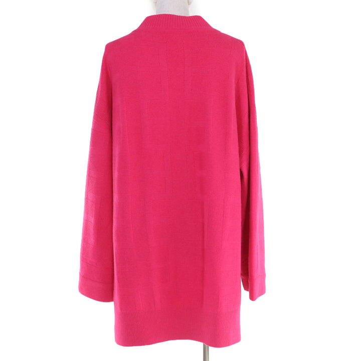 極美品☆HERMES エルメス 22AW 2H2623DA ウール100％ Hジャガード スキッパー 長袖 ニット ピンク 42 イタリア製 正規品 レディース