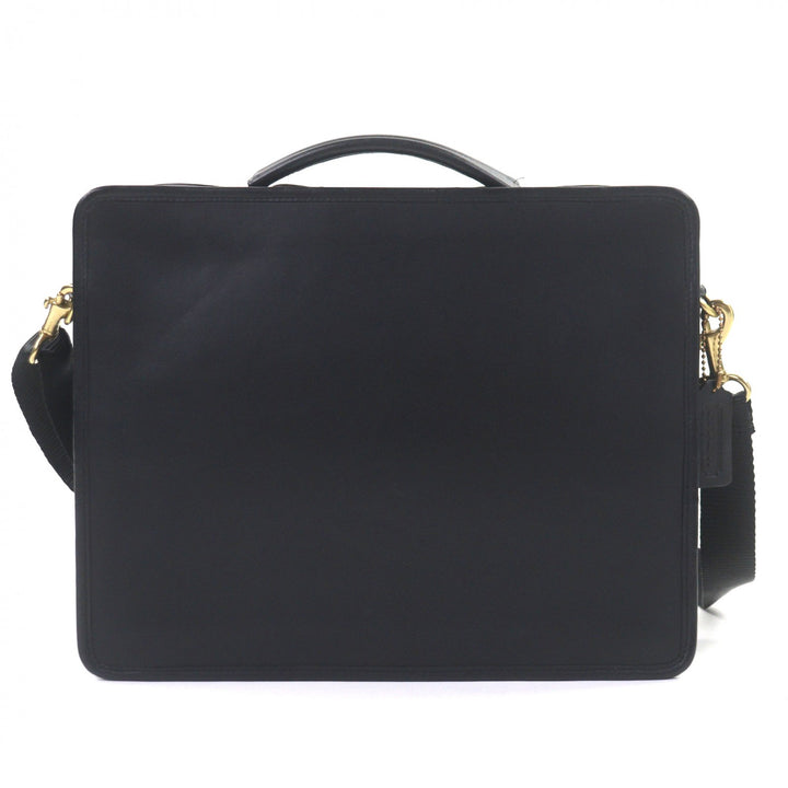 美品▼COACH コーチ 0539 レザー ナイロン 2WAY ビジネスバッグ PCケース ショルダーバック ブリーフケース ブラック メンズ