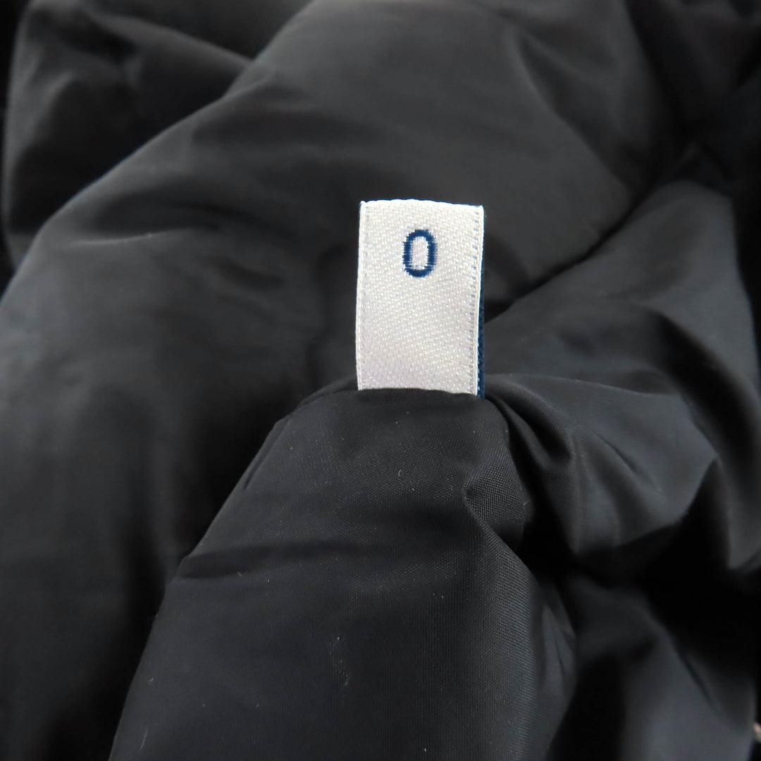 極美品★MONCLER モンクレール OROPHIN フード・ロゴワッペン付 レザー使い ZIP UP ダウンコート ブラック 0 ガーメント付き レディース