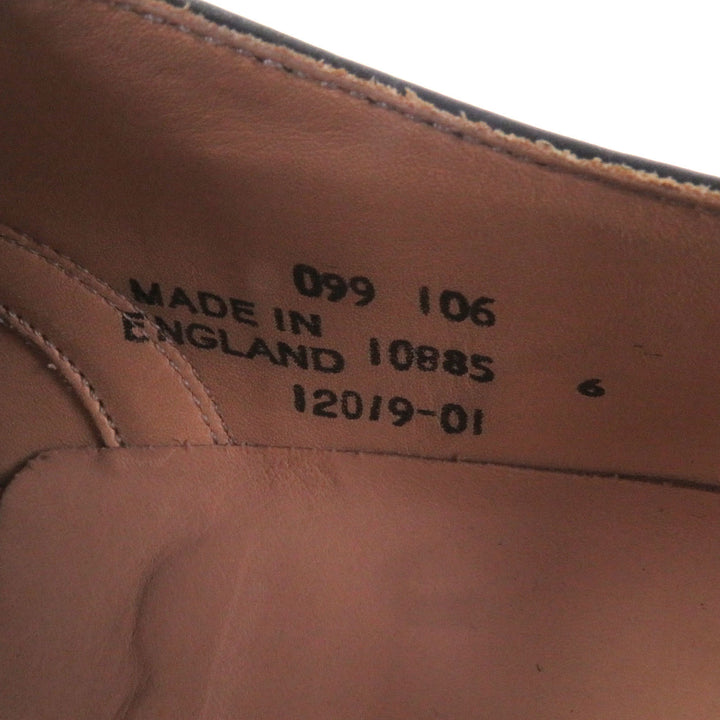 極美品□UNION WORKS ユニオンワークス レザー ストレートチップ キャップトゥ レースアップ ドレスシューズ ブラック 6 イングランド製